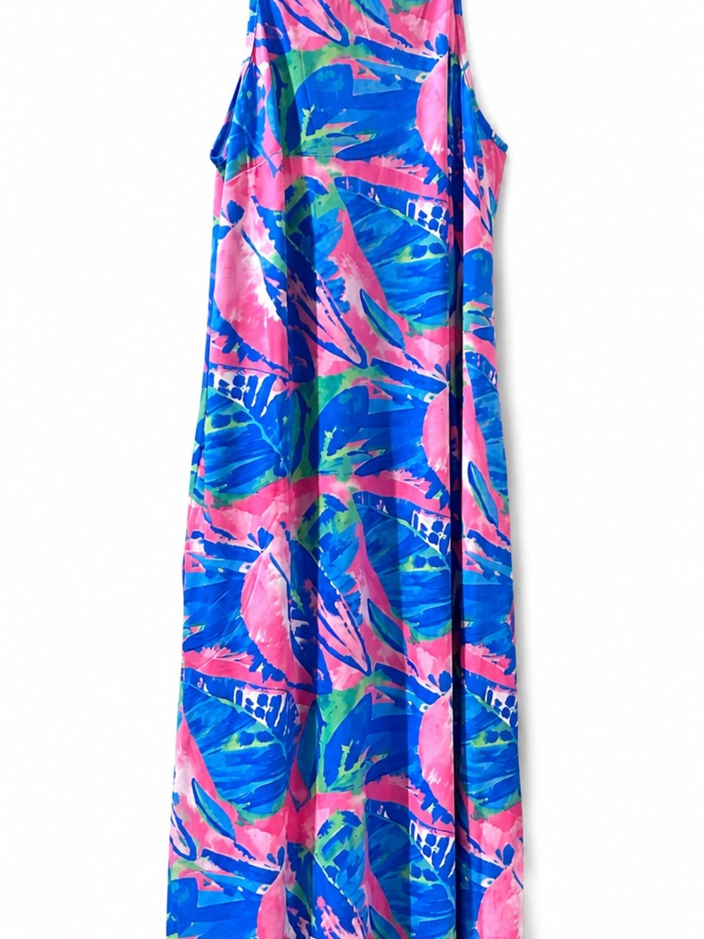 Banana Boat Tropical Print Sleeveless One-Piece Dress - Pink & Blue